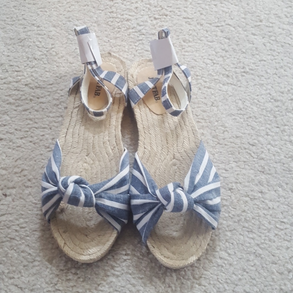 White and Blue Sandals